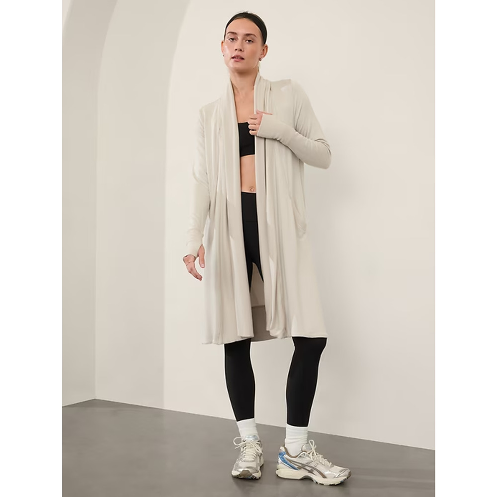 ATHLETA Plus Abalone Cozy Soft Pranayama Wrap Long Cardigan 1X